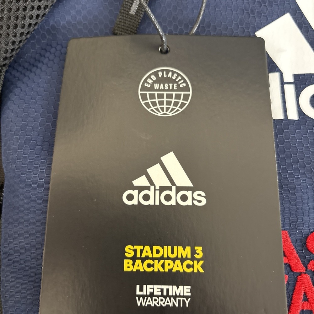 Adidas Stadium 3 Backpack Team Navy Blue Mass Rivals Basketball Bag 5154285 NEW - Picture 2 of 8